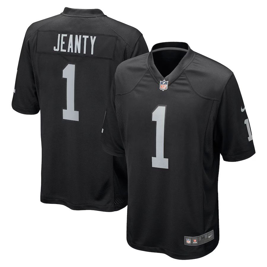 Men Las Vegas Raiders #1 Ashton Jeanty Nike Black 2025 NFL Draft First Round Pick Game Jersey->oakland raiders->NFL Jersey